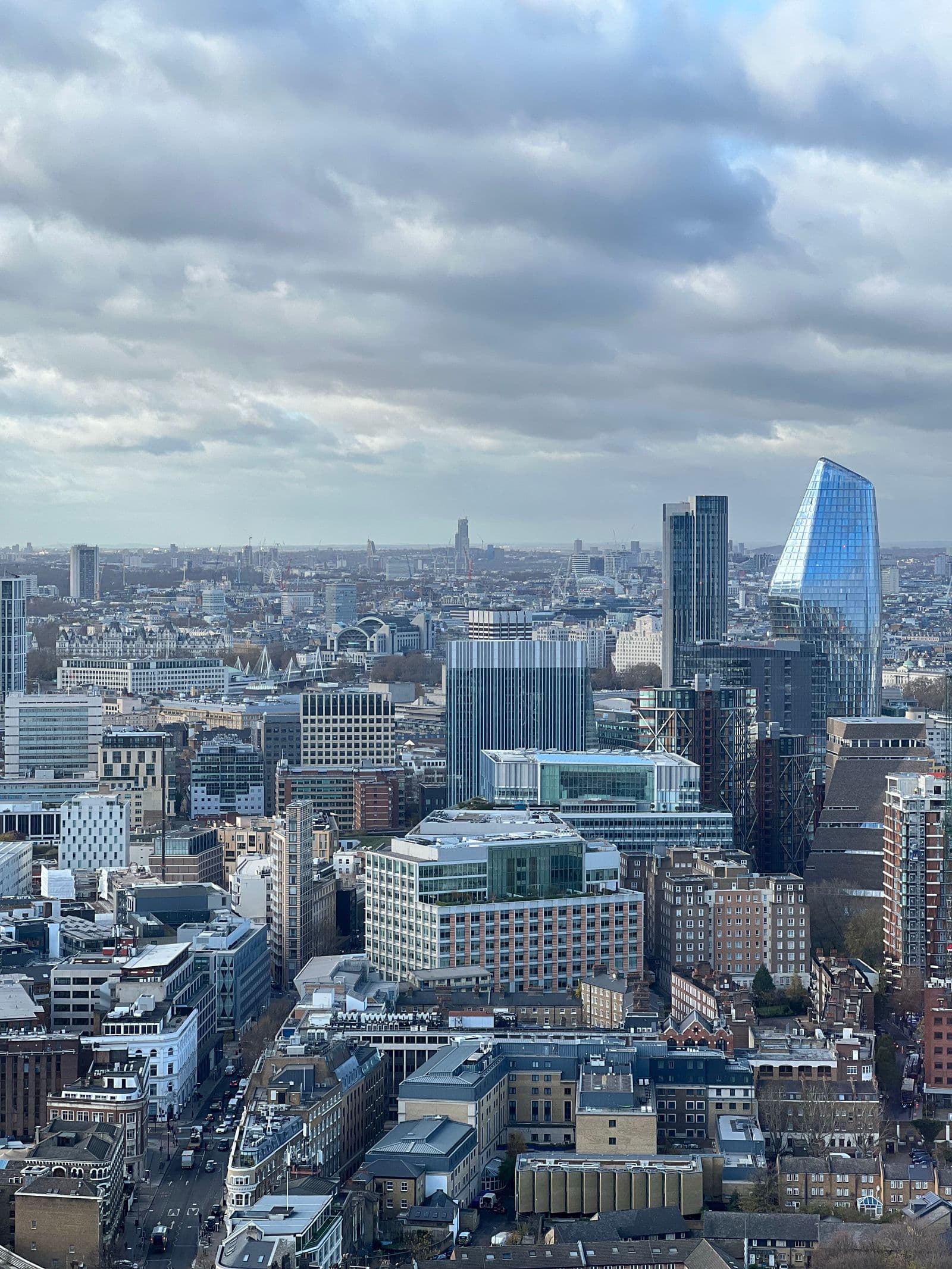 Aerial view of modern and classic city architecture